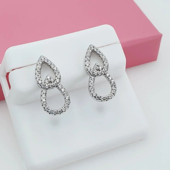 "925 Sterling Silver Cubic Zirconia Earrings, U19254680 - Picture 7 of 11